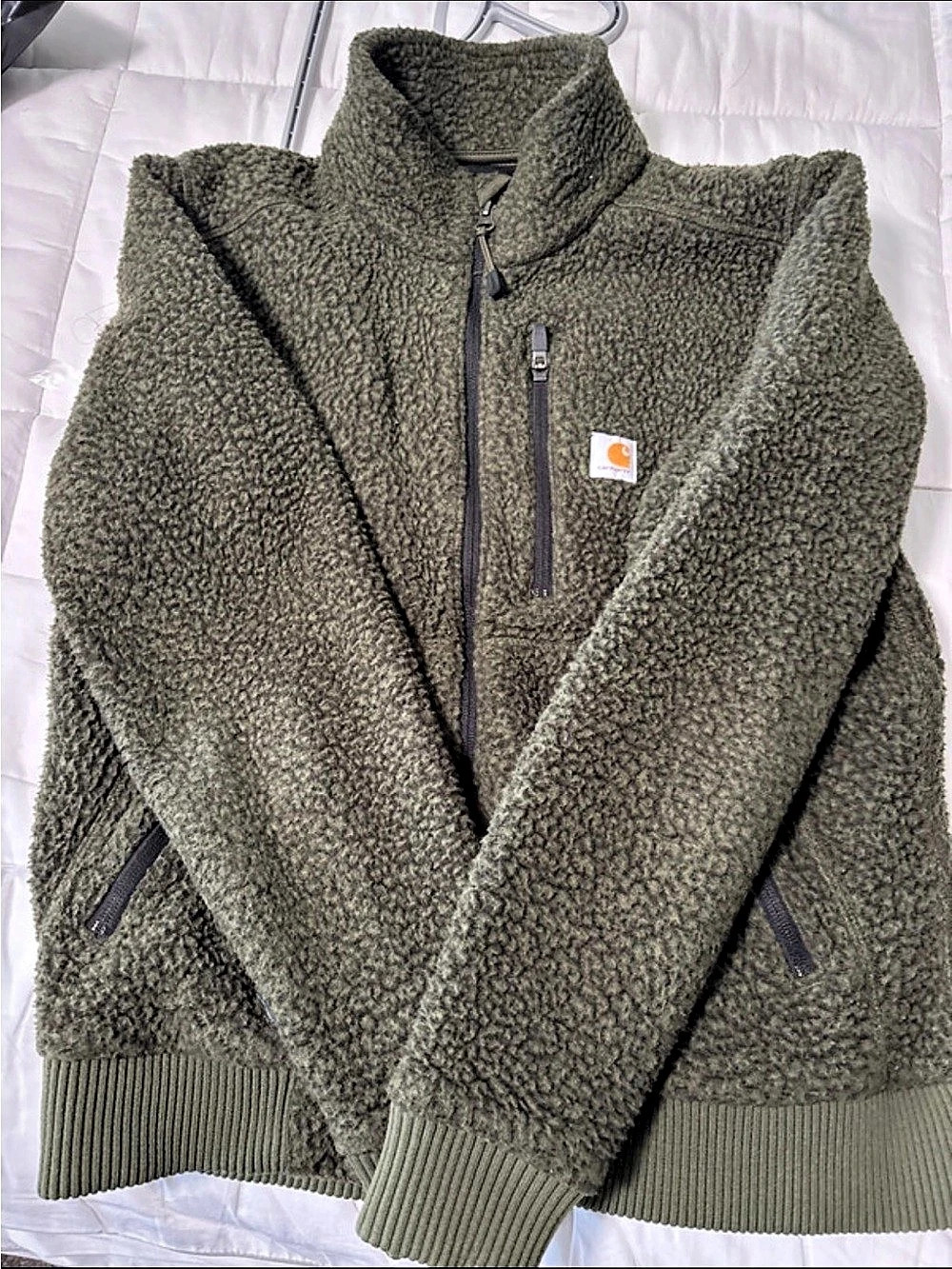 Carhartt Relaxed Fit Fleece Pullover Jacket Green Small